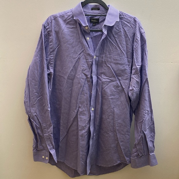 Men’s Button Down Purple and White Checkered Shirt 16 - Picture 1 of 7